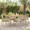 Image de vidaXL Ensemble de salle à manger pour jardin 5 pcs Beige polyrotin