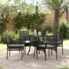 Image de vidaXL Ensemble de salle à manger pour jardin 5 pcs Noir polyrotin
