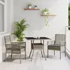 Image de vidaXL Ensemble de salle à manger pour jardin 3 pcs Gris polyrotin