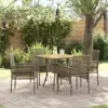 Image de vidaXL Ensemble de salle à manger pour jardin 5 pc Gris polyrotin