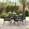 Image de vidaXL Ensemble de salle à manger pour jardin 5 pc Noir polyrotin