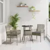 Image de vidaXL Ensemble de salle à manger pour jardin 3 pcs Gris polyrotin