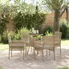 Image de vidaXL Ensemble de salle à manger pour jardin 5 pcs Beige polyrotin