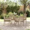 Image de vidaXL Ensemble de salle à manger pour jardin 5 pcs Beige polyrotin