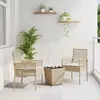 Image de vidaXL Ensemble bistro de jardin 3 pc Beige polyrotin
