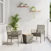 Image de vidaXL Ensemble bistro de jardin 3 pc Gris polyrotin