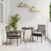 Image de vidaXL Ensemble bistro de jardin 3 pcs Marron polyrotin