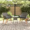 Image de vidaXL Chaise de jardin 2 pc Gris polyrotin