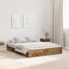 Image de vidaXL Cadre de lit avec rangement avec porte Bois Ancien 140 x 190 cm