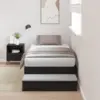 Image de vidaXL Cadre de lit avec rangement Chêne noir 90 cm Bois d'ingénierie