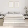 Image de vidaXL Cadre de lit avec rangement Blanc 140 cm Bois d'ingénierie
