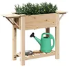 Image de vidaXL Plantenbak Beige 111 x 37 x 76,5 cm Massief Vurenhout