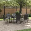 Image de vidaXL Ensemble de salle à manger pour jardin 7 pc Noir Acier