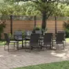 Image de vidaXL Ensemble de salle à manger pour jardin 9 pcs Noir Acier