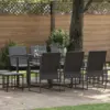 Image de vidaXL Ensemble de salle à manger pour jardin 11 pcs Noir Acier