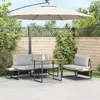 Image de vidaXL Ensemble de salle à manger pour jardin 3 pc Gris clair Acier