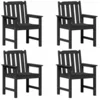 Image de vidaXL Chaise de jardin 4 pcs Noir 65,5 x 59 x 88 cm Polyéthylène, Chaise en polyéthylène durable pour jardin et terrasse, mobilier résistant, détente moderne dehors