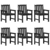 Image de vidaXL Chaise de jardin. 6 pcs Noir 65.5 x 55.5 x 88cm Plastique, Mobilier de jardin et terrasse, rectangulaire, moderne, design ergonomique, résistant aux intempéries.