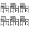Image de vidaXL Chaise de jardin. 6 pcs Gris clair 65.5 x 55.5 x 88cm Plastique, Mobilier de jardin et terrasse, rectangulaire, moderne, design ergonomique, résistant aux intempéries.