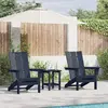 Image de vidaXL Chaise de jardin 3 pcs Bleu marine 80.5 x 74.5 x 92 cm