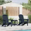 Image de vidaXL Chaise de jardin 3 pcs Bleu marine Polyéthylène