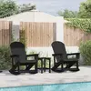 Image de vidaXL Chaises Berçantes Adirondack 2 pcs Noir HDPE