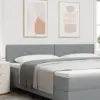 Image de vidaXL Tête de lit Gris clair 200 cm tissu