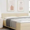 Image de vidaXL Tête de lit Crème 200 cm tissu