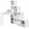 Image de vidaXL Bureau d'angle Blanc 101,5 x 149,5 x 149,5 cm Bois d'ingénierie