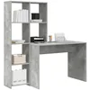 Image de vidaXL Bureau Gris béton 138,5 x 55 x 143 cm Bois d'ingénierie, Bureau moderne, coin compact, espace de travail multi-usage, meuble durable pour étudiants