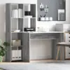 Image de vidaXL Bureau Gris Sonoma 138,5 x 55 x 143 cm Bois d'ingénierie