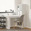 Image de vidaXL Bureau avec étagère Blanc 122 x 67 x 145 cm Bois d'ingénierie