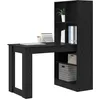 Image de vidaXL Bureau Chêne noir 122 x 67 x 145 cm Bois d'ingénierie, Bureau à domicile tendance, table d'écriture moderne, rangement astucieux, idéal pour les pros