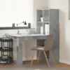 Image de vidaXL Bureau Gris béton 122 x 67 x 145 cm Bois d'ingénierie
