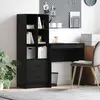 Image de vidaXL Bureau Chêne noir 115,5 x 40 x 127 cm 2 pc