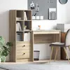 Image de vidaXL Bureau avec tiroir avec étagère 2 pcs Chêne Sonoma