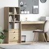 Image de vidaXL Bureau Chêne Sonoma 145,5 x 40 x 127 cm 2 pc