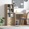 Image de vidaXL Bureau avec tiroir avec étagère 2 pcs Chêne Sonoma