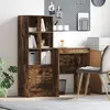 Image de vidaXL Bureau avec tiroir avec étagère avec stockage 2 pcs Chêne fumé