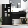 Image de vidaXL Bureau Chêne noir 145.5 x 50 x 127 cm 2 pc