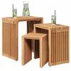 Image de vidaXL Table d'appoint de jardin 3 pc Marron 33 x 44,5 x 51 cm