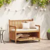 Image de vidaXL Banc de jardin avec porte 114 x 60 x 90 cm Bois de teck massif