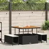 Image de vidaXL Ensemble de salle à manger pour jardin Noir polyrotin