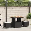 Image de vidaXL Ensemble de salle à manger pour jardin Noir polyrotin