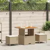 Image de vidaXL Ensemble de salle à manger pour jardin Beige polyrotin