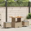 Image de vidaXL Ensemble de salle à manger pour jardin Beige polyrotin
