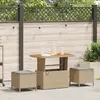 Image de vidaXL Ensemble de salle à manger pour jardin Beige polyrotin