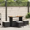 Image de vidaXL Ensemble de salle à manger pour jardin Noir polyrotin