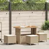 Image de vidaXL Ensemble de salle à manger pour jardin Beige polyrotin