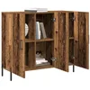 Image de vidaXL Buffet Bois ancien 90 x 34 x 80 cm Bois d'ingénierie, Buffet rectangulaire moderne, bois d'ingénierie robuste, rangement stylé, pieds effilés, pour salon et salle à manger